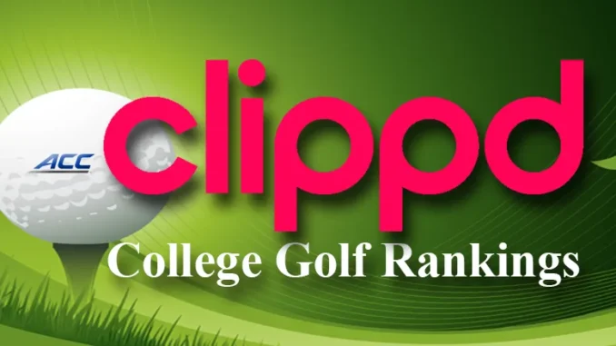 ACC college golf rankings for teams and individuals.